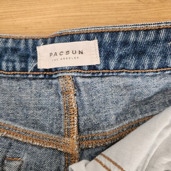 PACSUN High Rise Festival Short Medium Wash Size 25 - Picture 6 of 11